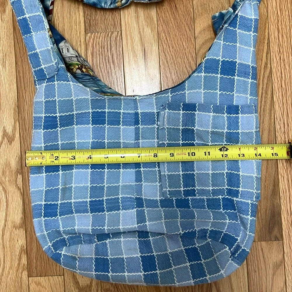 Handmade? Boho Blue‎ Reversible Tie Summer Bag